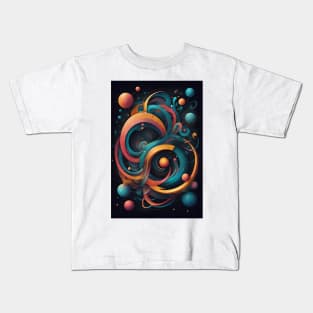 Kaleidoscopic Whimsy: Vibrant Shapes and Bubbles Kids T-Shirt